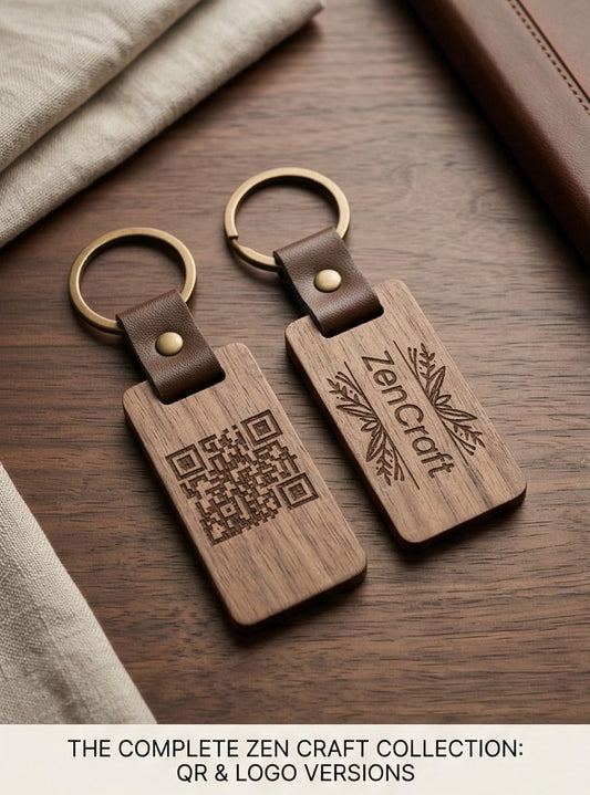 Personalized Natural Wood Keychain - Custom Engraved Gift (Natural Wood)