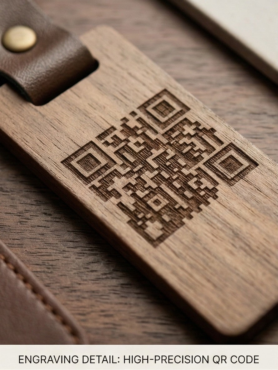 Personalized Natural Wood Keychain - Custom Engraved Gift (Natural Wood)