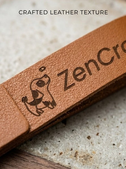 Personalized Vegan Leather Keychain - Custom Engraved Key Fob