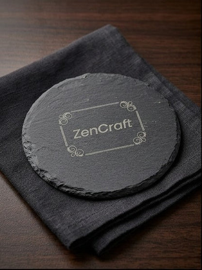 Personalized Slate Coasters (Set of 4) - Custom Engraved Home Bar Gift