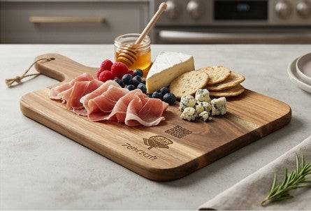 Personalized Acacia Wood Charcuterie Board & Serving Platter - Custom Engraved