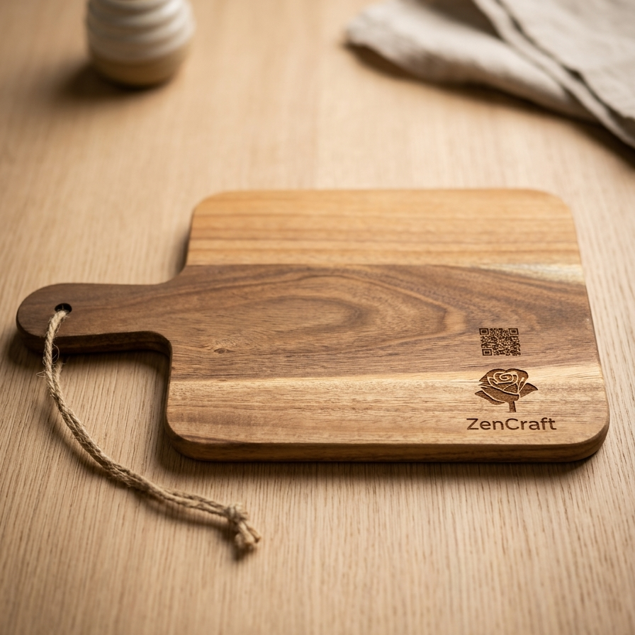 Personalized Acacia Wood Charcuterie Board & Serving Platter - Custom Engraved